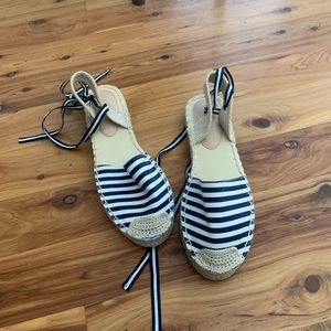 Cute Navy and White Striped Espadrilles